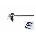 Village Wrought Iron Pinecone Curtain Rod - Medium CUR-89-60-S